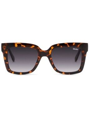 QUAY Sunglasses Tortoise Shell Frames Brown Gradient Polarized Lenses Square
